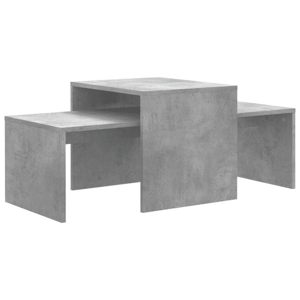 Vidaxl Konferenčné stolíky, betónovo sivé 100x48x40 cm, drevotrieska